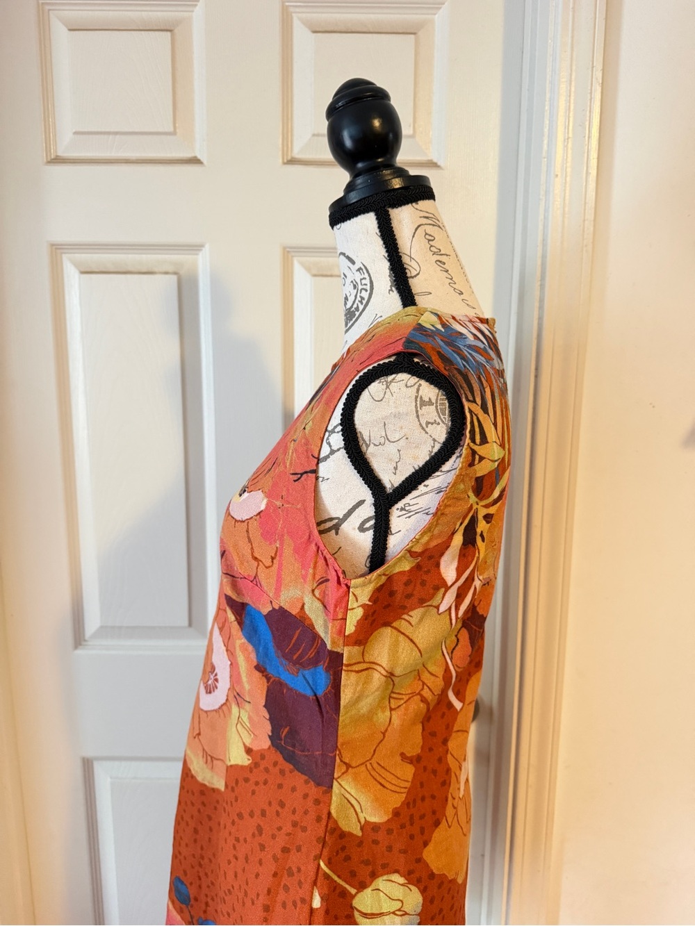 Anthropologie Rust Orange Floral Mini Dress by Conditions Apply - Picture 5 of 7